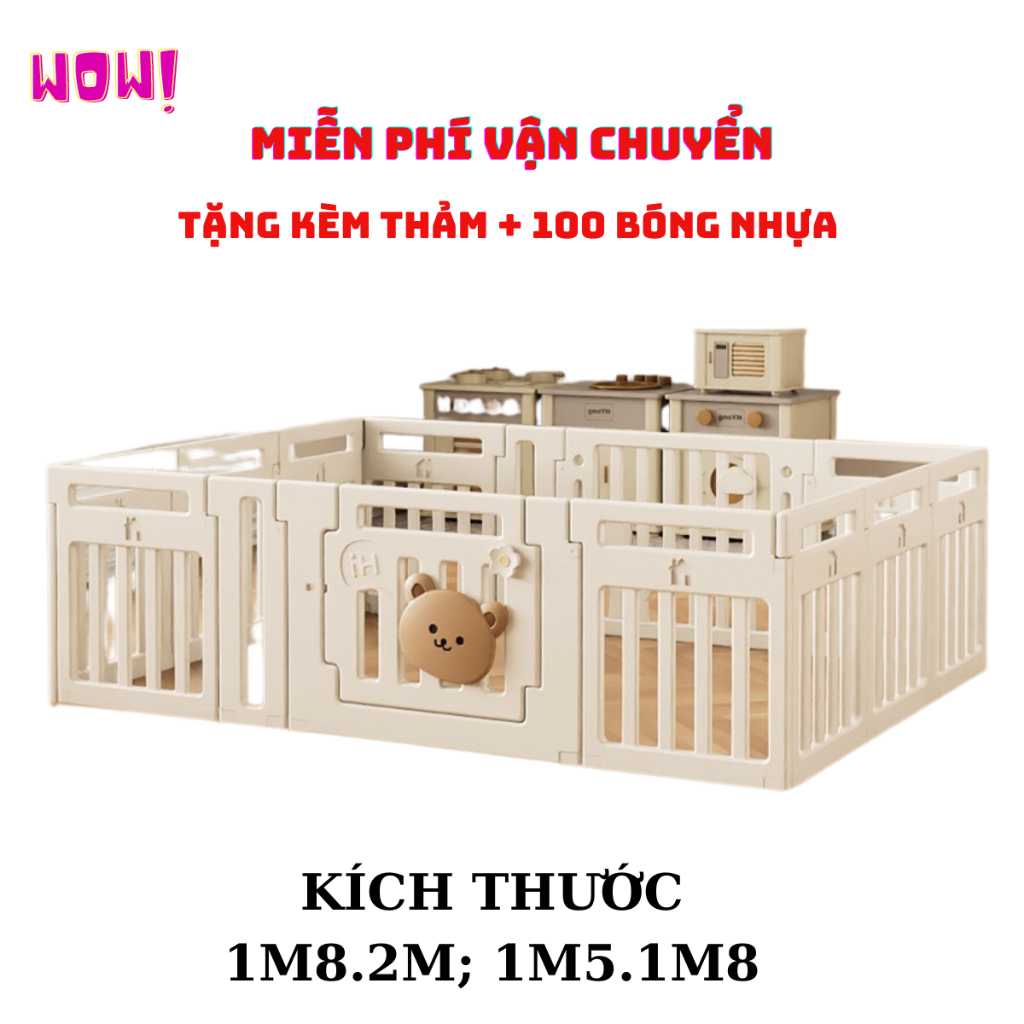 XẢ KHO QUÂY CŨI NHỰA CHO BÉ TẶNG THẢM VÀ 100 BÓNG NHỰA HOLLA kích thước 1m8.1m5