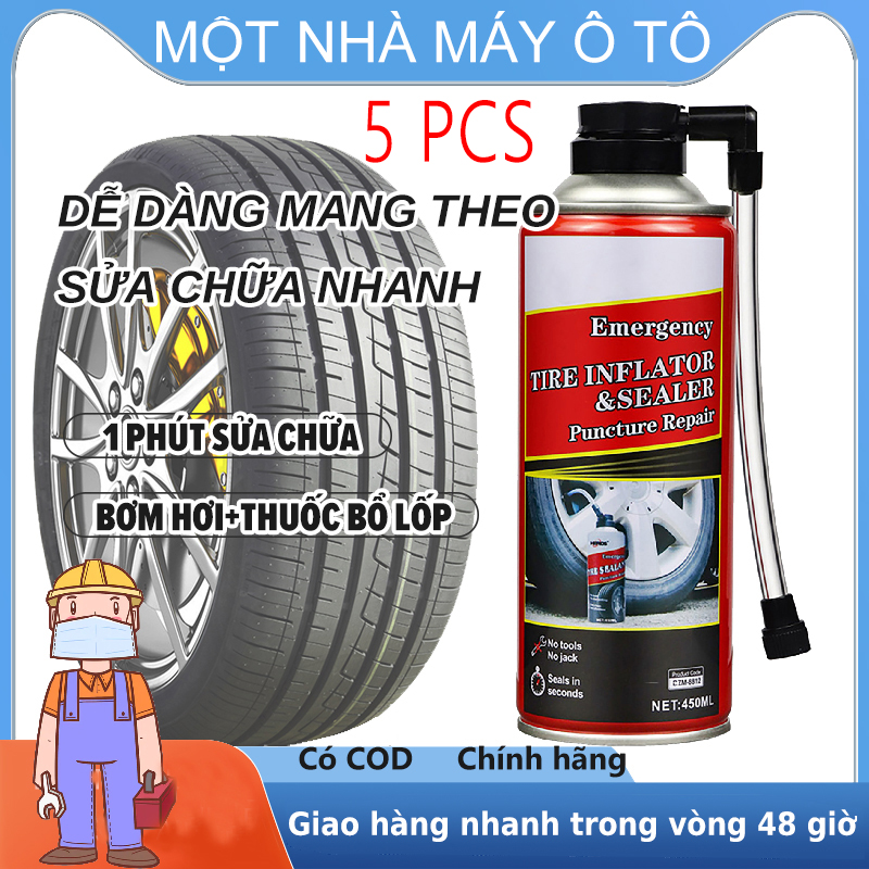 【5PCS】Keo Tự Vá Lốp Ô tô Xe Máy - Chai Bơm Vá Lốp Xe Khẩn Cấp-Bình chai bơm keo tự vá vỏ lốp bánh xe