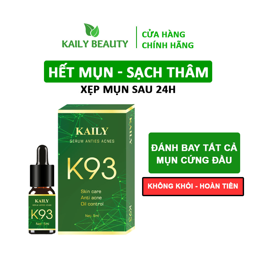 Tinh Chất Mụn K93 - Giảm Mụn Mờ Thâm Sẹo - Công Dụng 5 Trong 1 Hiệu Quả Sau 7 Ngày - Kaily Beauty