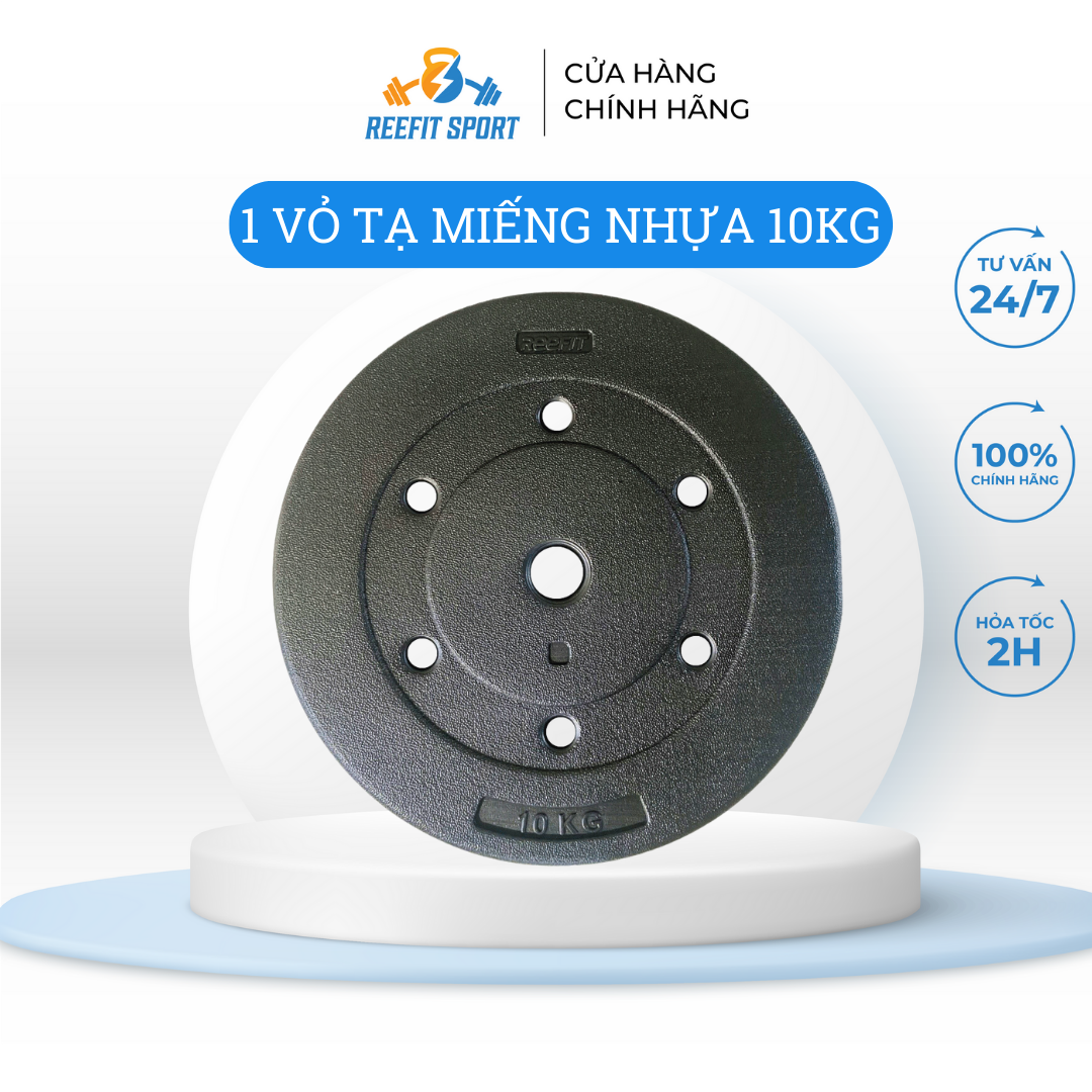 Vỏ tạ miếng tạ bánh nhựa tạ đĩa Reefit 10kg không ruột chưa nhồi