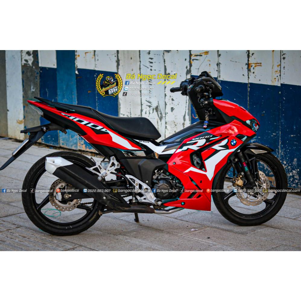 TEM DÁN BMW HP4 S1000RR XE WINNER X V3 MÀU ĐỎ HRC ĐỎ ĐEN
