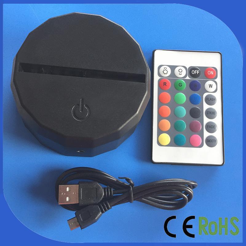 Đế Đèn Led Cảm Ứng Điều Khiển từ xa 3D Chân Đế Đèn cho Đèn Ngủ LED Nhiều Màu Sắc Đế Đèn Mica Đế Đèn 