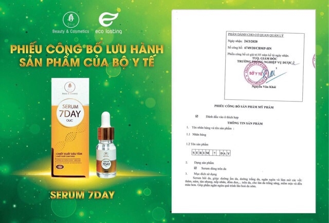 [Hcm][ Giá Sốc Ốc ] Combo 3 Chai Sirum Huyết Thanh Truyền Trắng 7 Day Olic - Làm Mờ Vết Thâm Nám