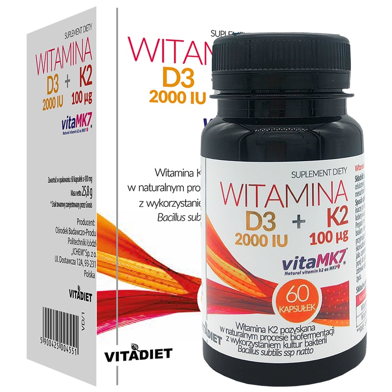 Witamina D3 + K2 Giúp Bổ Sung Vitamin D3 Vitamin K2 Hỗ Trợ Tăng Cường Hấp Thu Canxi