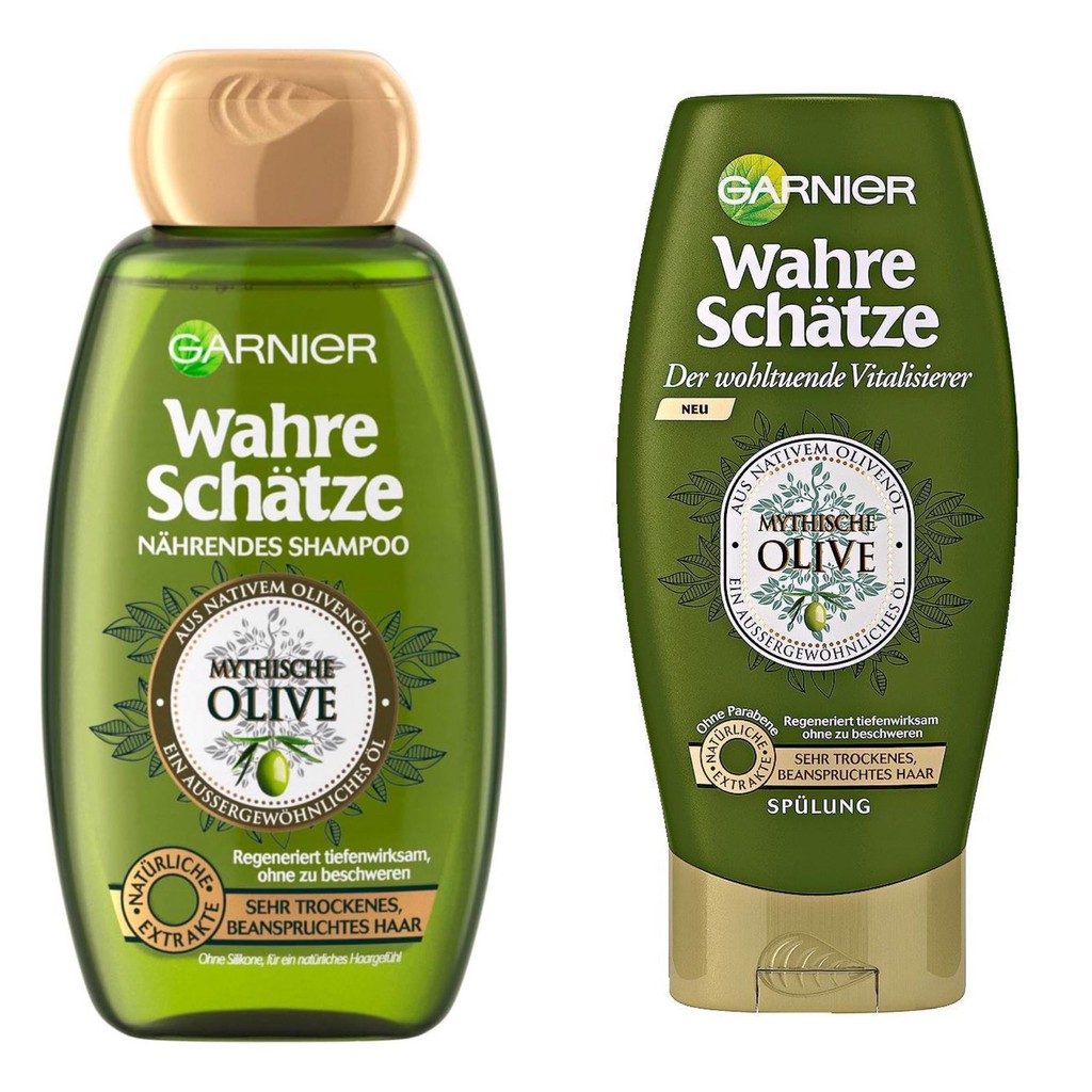 Bộ Dầu Gội - Xả Garnier Trueasure Shampoo - Dầu Oliu Thần Thoại - Nuôi Dưỡng Và Phục Hồi Tóc Rất Khô Cứng 250 Ml&200Ml