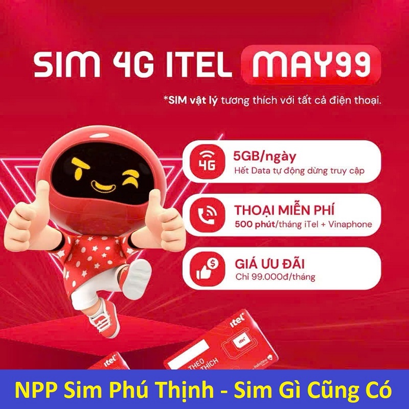 Sim 4G data iTel Tặng 90Gb/tháng+1.000 phút gọi chỉ với 79k/tháng. Sim chưa kích hoạt