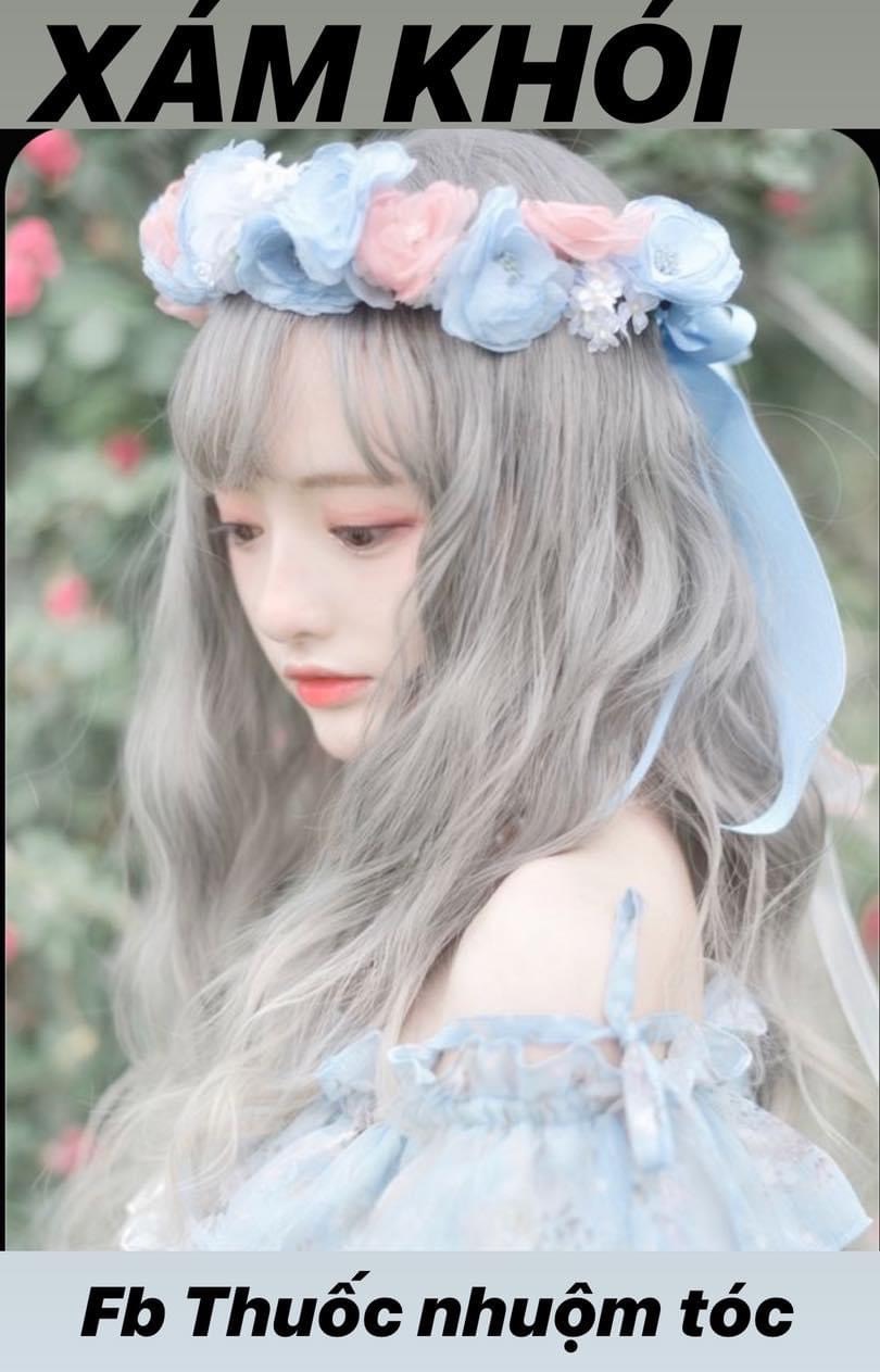 Thuốc nhuộm tóc màu Xám khói + Tặng trợ nhuộm gang tay