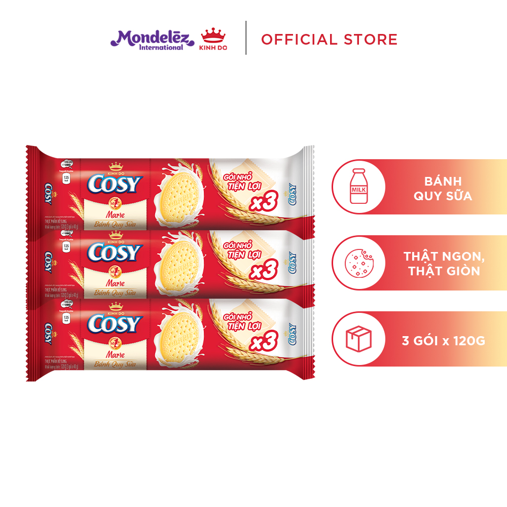 Bánh Quy Sữa Cosy Marie Combo 3 Gói x 120G