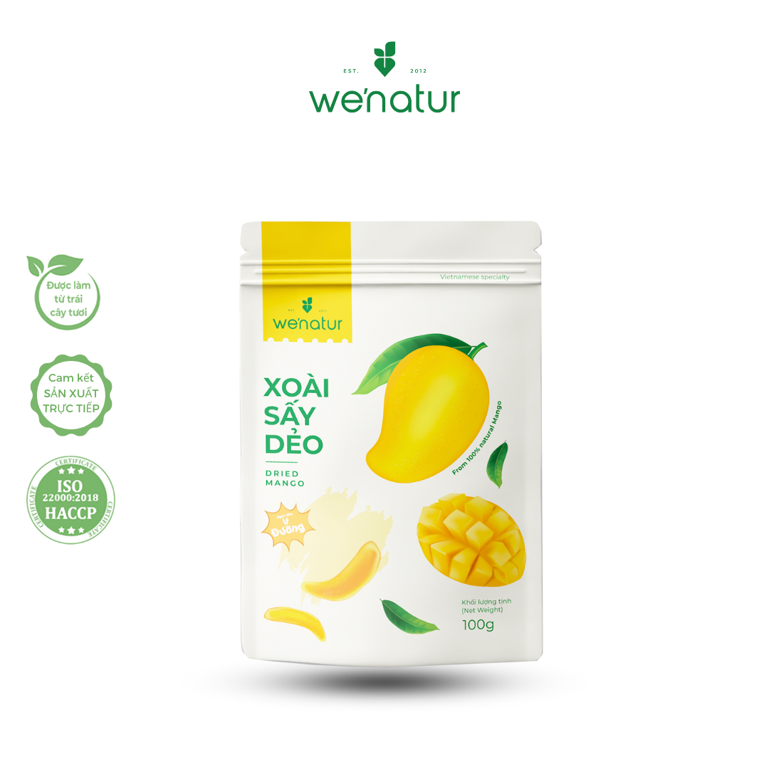 Xoài Sấy Dẻo Ít Đường Nguyên Vị wenatur 100g