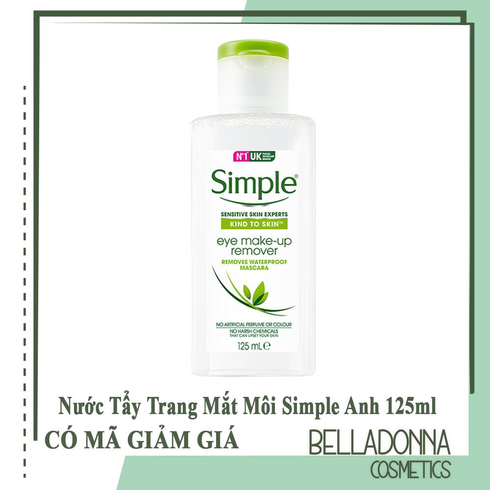 [Hcm]Nước Tẩy Trang Mắt Môi Simple Kind To Skin Eye Make - Up Remover 125Ml