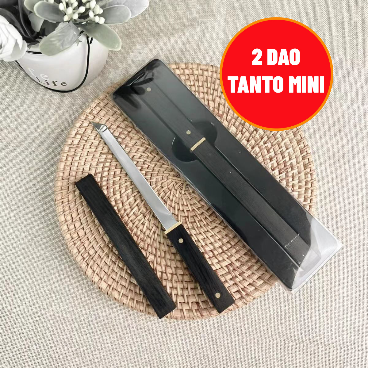 COMBO Dao Tanto Mini Dao thái lọc Mang Đi Du Lịch - Kèm Hộp Đựng