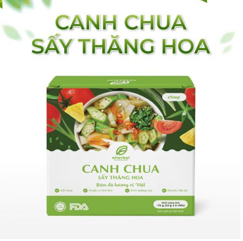 [MUA 1 TẶNG 1] Canh Chua Ăn Liền Sấy Thăng Hoa Eherbal Thơm Ngon Dinh Dưỡng Tặng nấm