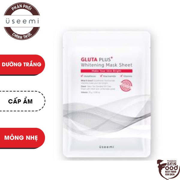 Mặt Nạ Giấy Dưỡng Trắng Useemi Gluta Plus Whitening Mask 25G