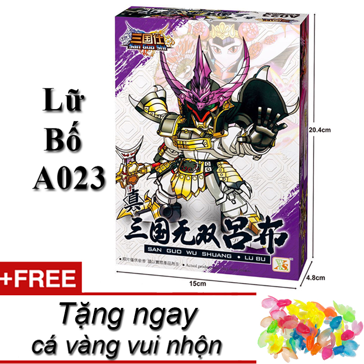 [HCM]Mô hình lắp ráp New4all Gundam sd Tam Quốc Lữ Bố A023 tặng cá vàng vui nhộn The Three Kingdoms 