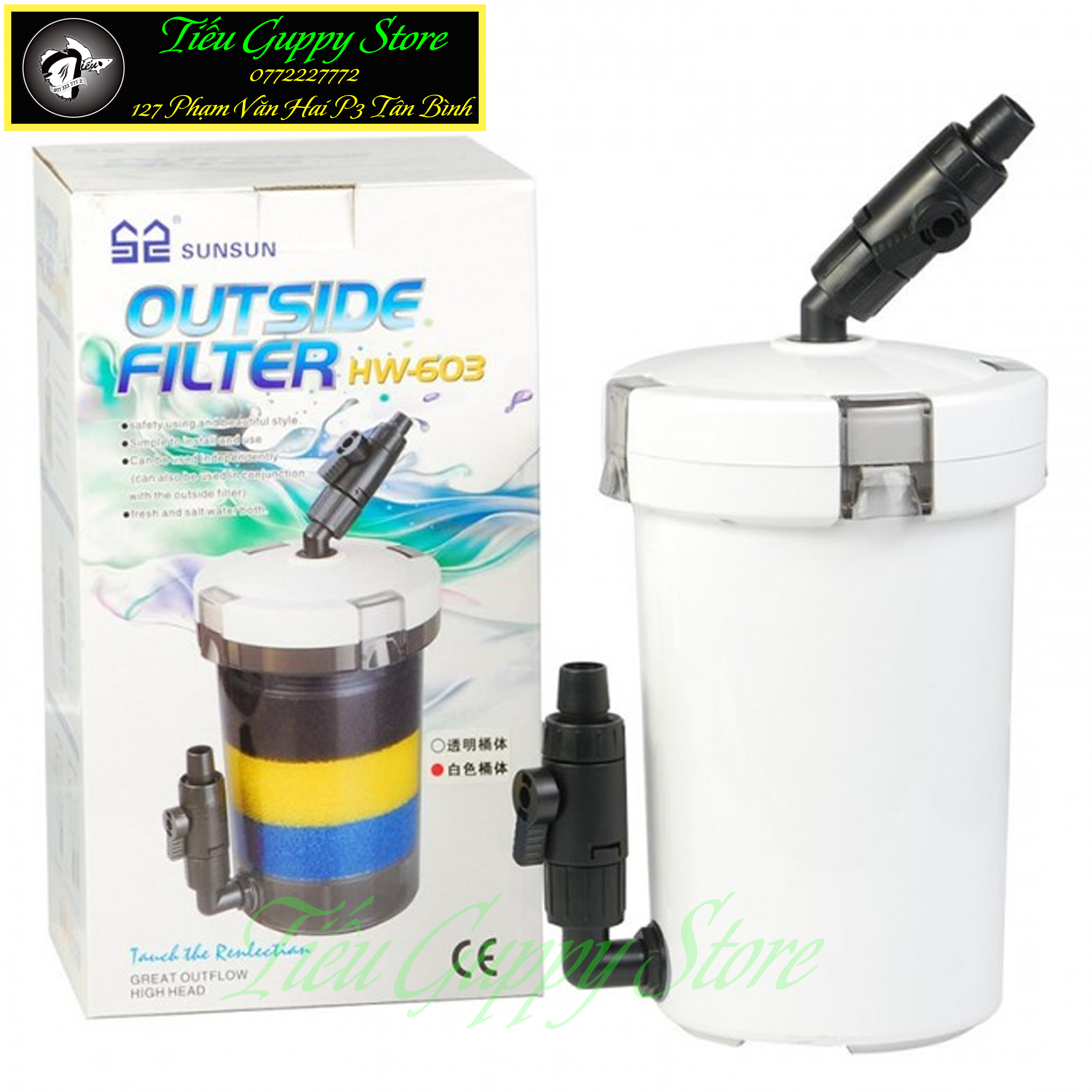 Máy Lọc Ngoài Lọc Phụ Cho Bể Cá Cảnh Sunsun HW603 - HW603B24000