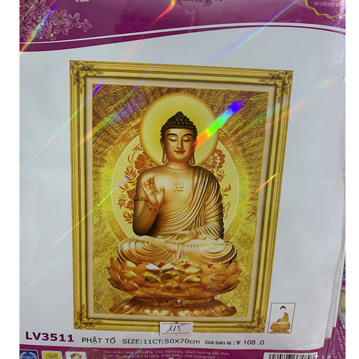 [HCM]Tranh thêu chữ thập Phật A Di Đà LV3511 - kích thước 50 * 70