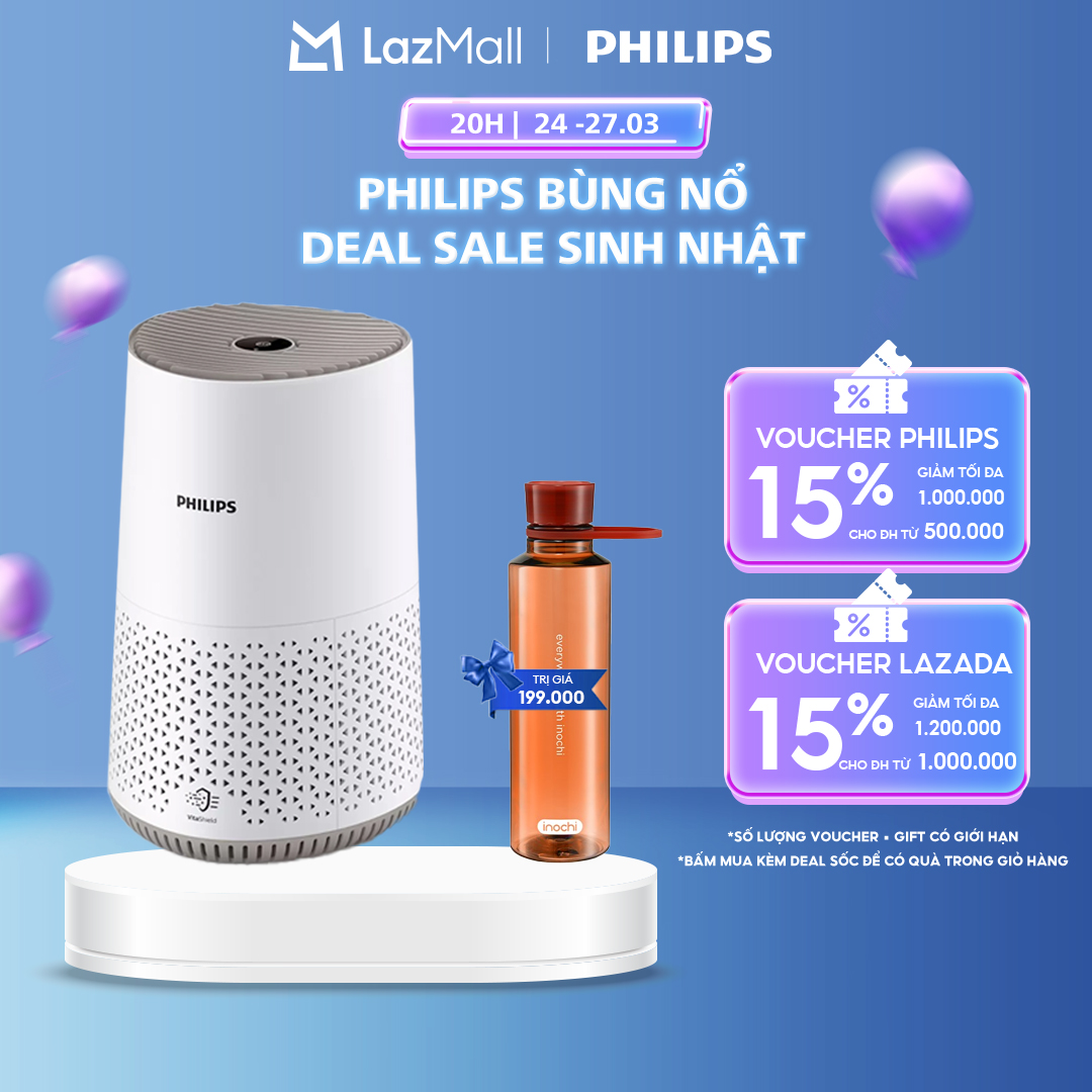 Máy Lọc Không Khí Philips AC0650/10 - Trắng, Kích Thước 341x237x243mm, Diện Tích 44m²
