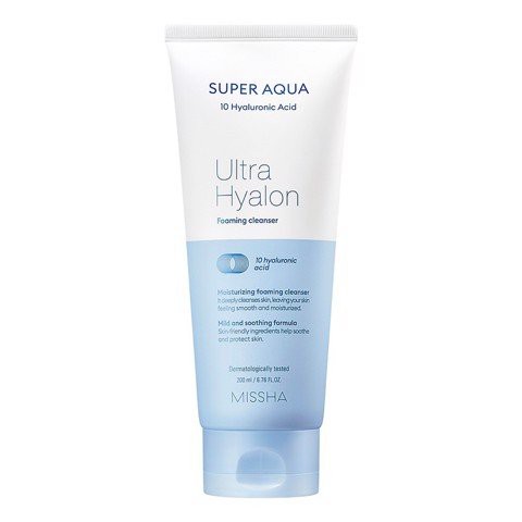 Sữa Rửa Mặt Sạch Sâu Ẩm Mịn Missha Super Aqua Ultra Hyalron Cleansing Foam 200Ml