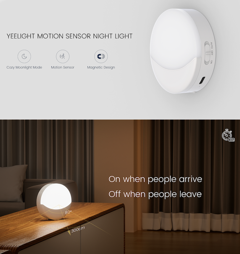 [Bản Quốc Tế] Đèn ngủ cảm biến ánh sáng Yeelight YLYD11YL 0.5W chân cắm 2 chấu / YLYYD-0016 pin sạc 800mAh