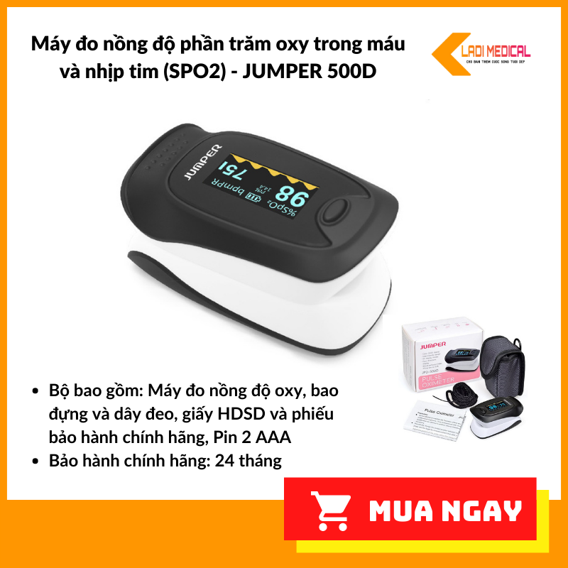 Máy Đo Nồng Độ Oxy Máu Spo2 Và Nhịp Tim Jumper Jpd - 500D (Oled) Cảnh Báo Âm Thanh