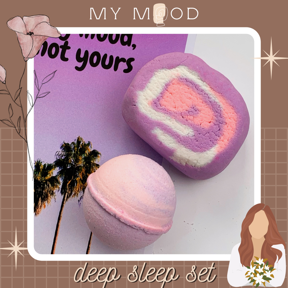 [Hcm]My Mood Deep Sleep Bath Set | Set Bom Tắm Và Bánh Tạo Bọt Deep Sleep