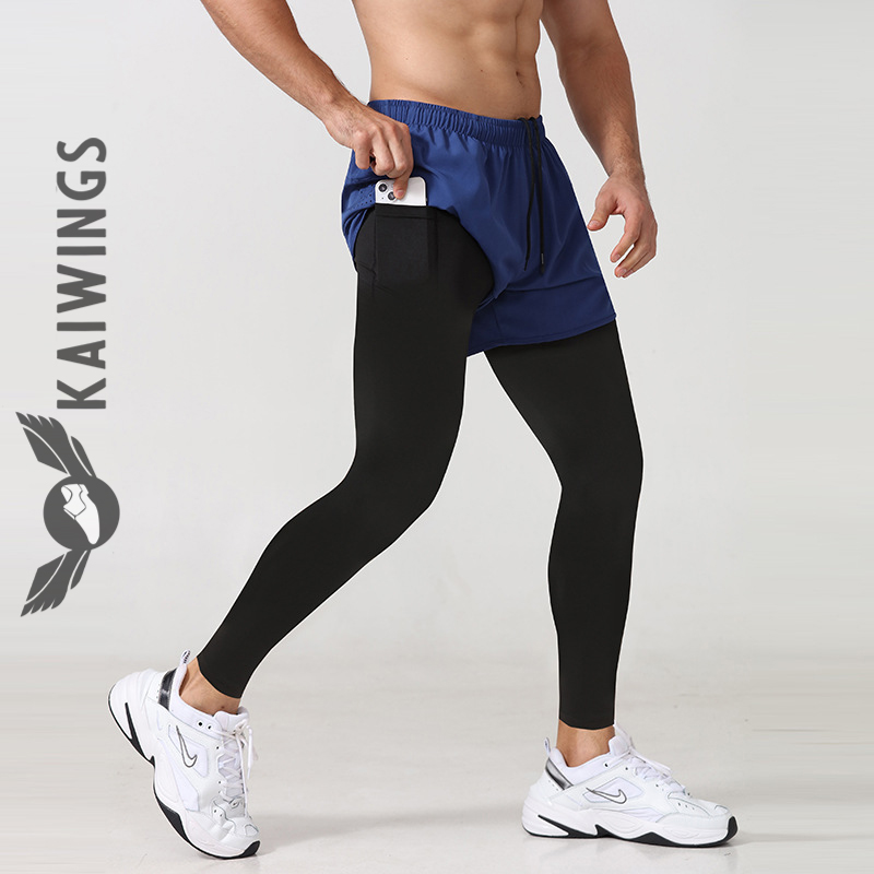 Quần đùi nam thể thao 2 lớp quần thể thao nam dài tập gym chạy bộ cao cấp KAIWINGS Quần short nam le