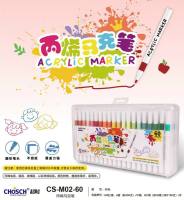 Bộ Màu Acrylic Marker Chosch 12/24/36/48/60 Màu Chuẩn Dùng Để Vẽ Vải/Giày/Tường/Giấy/Da/Ly