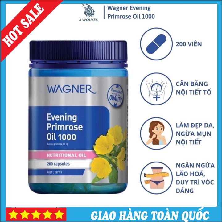 Tinh Dầu Hoa Anh Thảo Wagner Evening Primrose Oil 1000 200 Viên