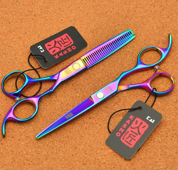 Kéo cắt tóc chuyên nghiệp Kasho màu titan  1 cây