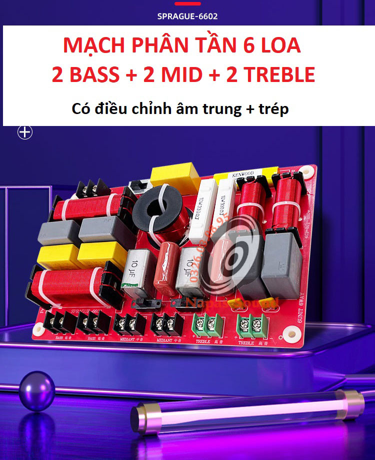 MẠCH PHÂN TẦN LOA KẸO KÉO 30 40 50 - 2 BASS + 2 MID + 2 TREBLE -  PHÂN TẦN LOA 6 ĐƯỜNG TIẾNG - PHÂN TẦN LOA KÉO ĐÔI