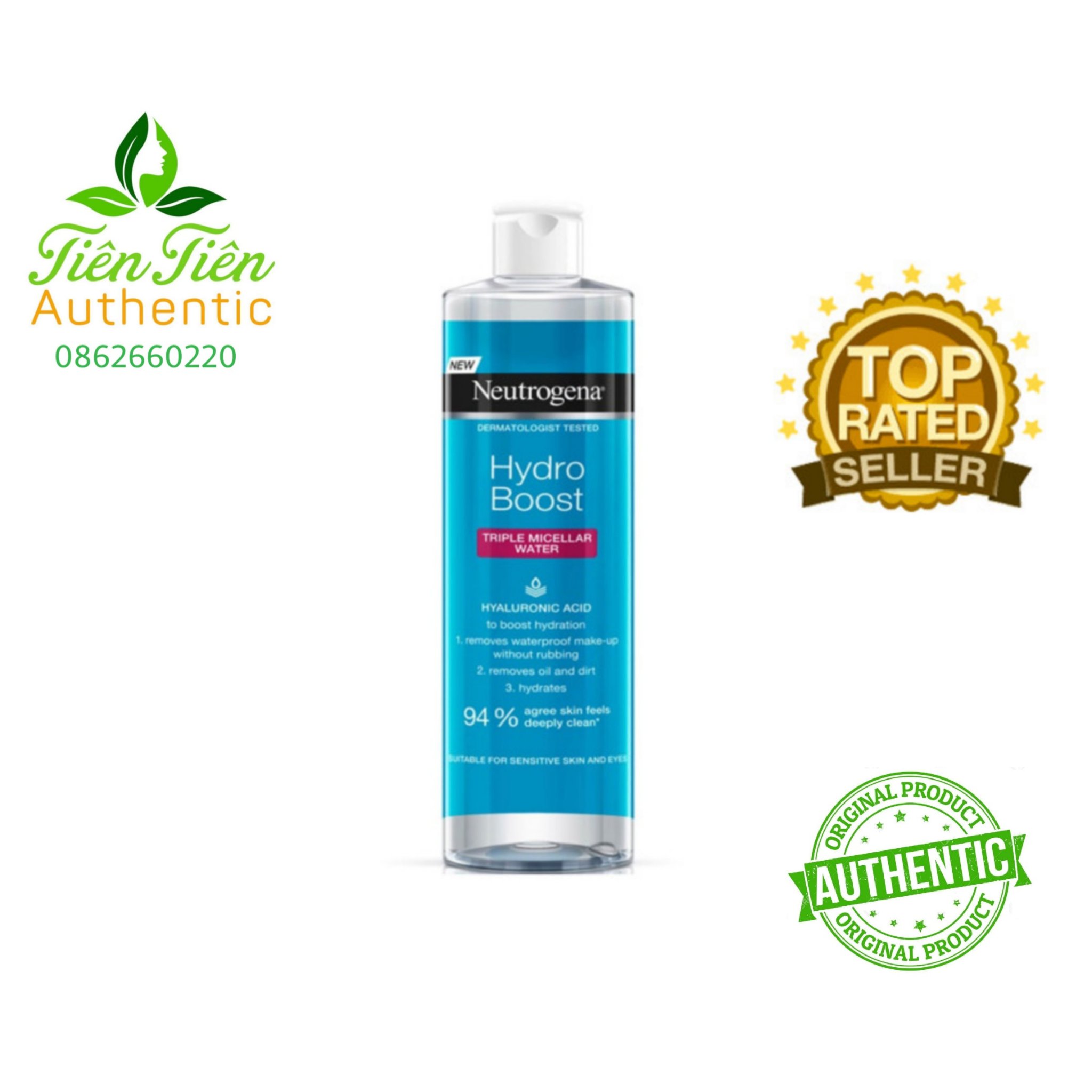 Nước Tẩy Trang Neutrogena Hydro Boost Triple Action Micellar Water 400Ml