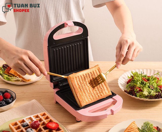 Máy làm bánh Sandwich Hotdog Waffle - Máy nướng bánh mì đa năng tiện dụng