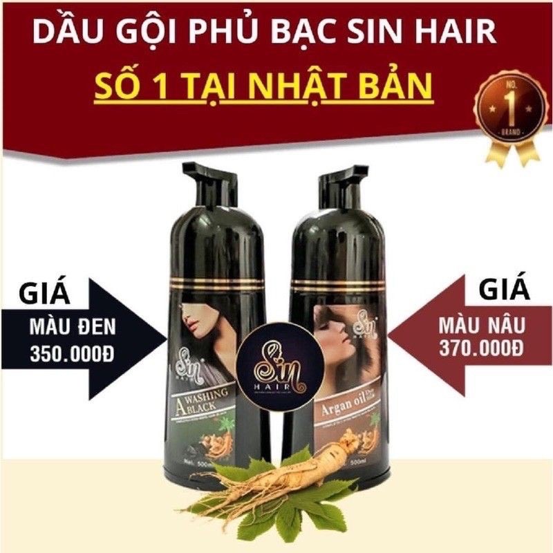 [Hcm]Dầu Gội Phủ Bạc Sin Tóc Đen Tóc Nâu Từ Lần Gội Đầu Tiên 100% Thiên Nhiên Chiết Xuất Nhân Sâm