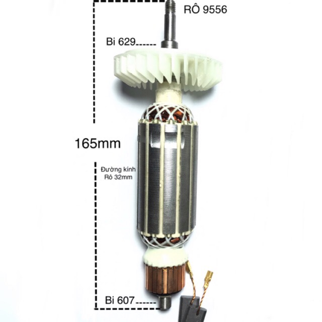 Roto máy mài Makita 9556 CHÍNH HÃNG - Rotor máy mài 9556HN 9557 9558 + Tặng chổi than