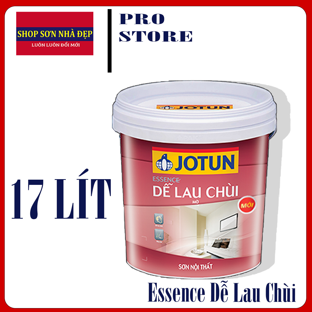 Sơn nước nội thất - Cao cấp - Jotun - Essence -Dễ Lau Chùi Hiệu Quả - Bề mặt mờ - Thùng 17 Lít