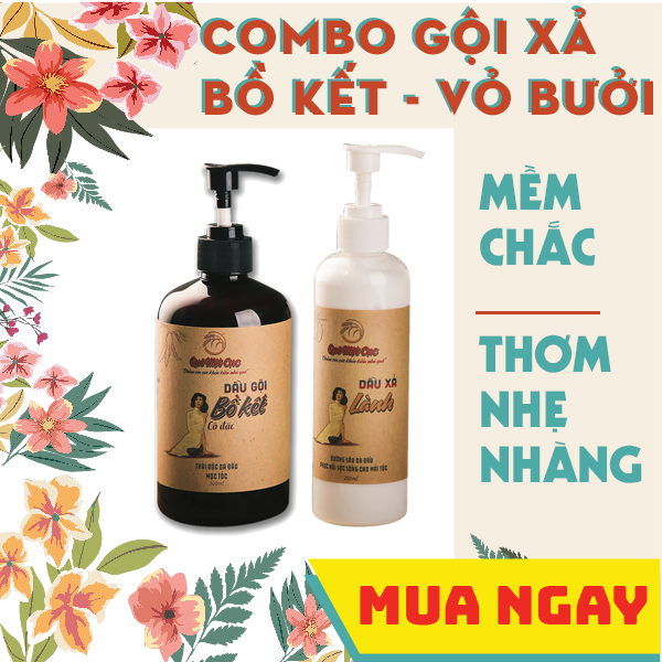 [Hcm]Bộ Dầu Gội Bồ Kết Cô Đặc Dầu Xả Dưỡng Tóc Mềm Dày Sợi Chắc Khỏe Quê Một Cục 750Ml (Đen - Trắng)