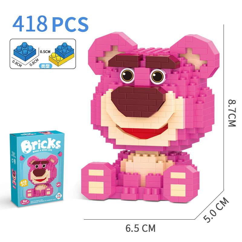 [XẢ KHO] Bộ Đồ Chơi Lego Lắp Ráp Mini Gấu Dâu Lotso hoạt hình Dễ Thương Lego gấu hồng Brick ngồi