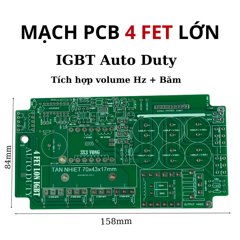 PCB bo mạch kích đ iện 4 fet LỚN băm IGBT Auto Duty - Linh Kiện Điện Tử QUỲNH DIỄN