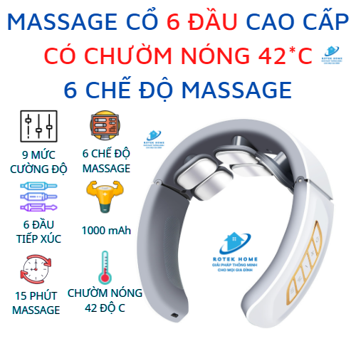 Máy Massage Cổ Vai Gáy Cao Cấp JT-88 5 đầu mát xa rung động cơ học 4 đầu mat sa xung điện 1 đầu chườ