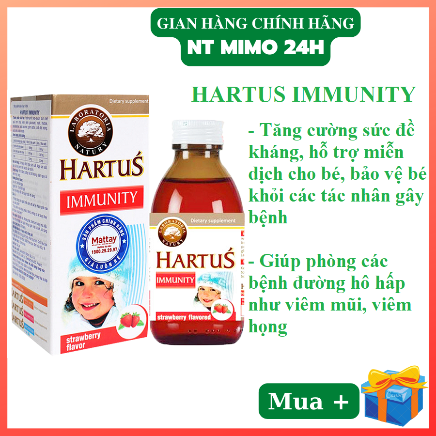 Hartus Immunity siro tăng sức đề kháng cho bé nâng miễn dịch cho trẻ