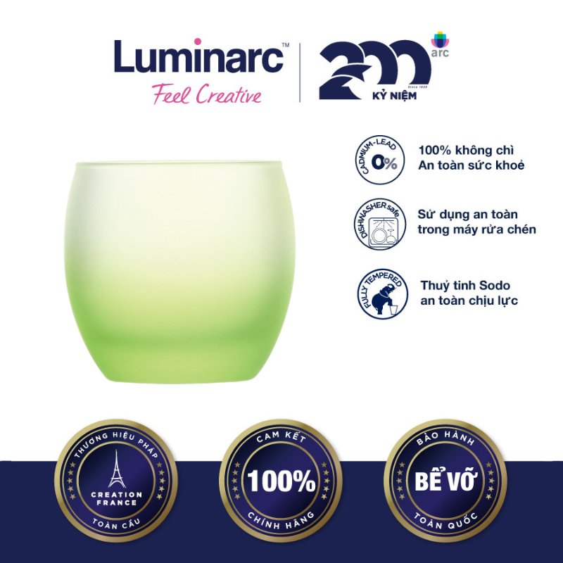 Bộ 2 Ly Thuỷ Tinh Thấp Luminarc Salto Frost Lime 320ml - LUSAQ3180