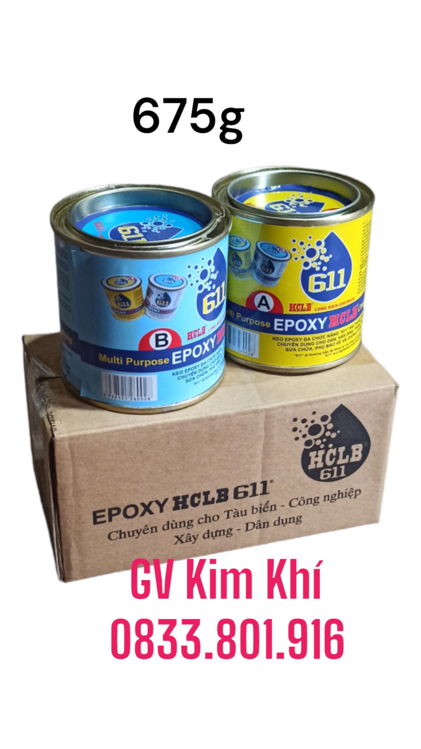 Keo dán đa năng Keo AB Epoxy 611 keo 2 thành phần keo gắn bu lông dán đá sắt nhựa  273g 675g