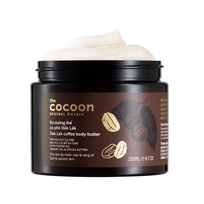 [Hcm]Bơ Dưỡng Thể Cà Phê Đắk Lắk Cocoon 200Ml Giúp Dưỡng Ẩm Làm Mềm Và Ngăn Ngừa Lão Hóa Da