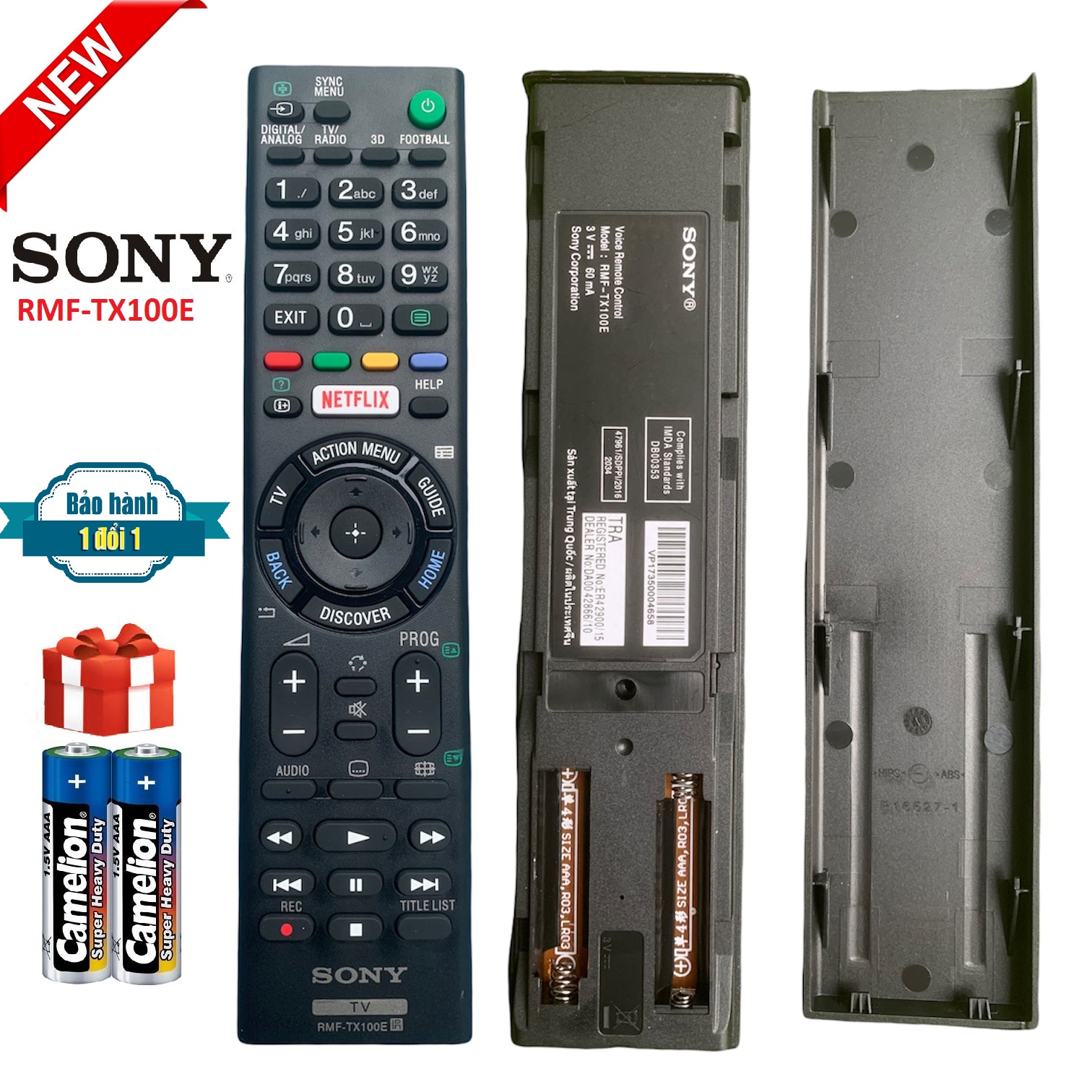 Điều khiển tivi Sony LCD smart internet RMF-TX100E dùng chung các dòng Sony có mạng KDL-32W610E KDL-