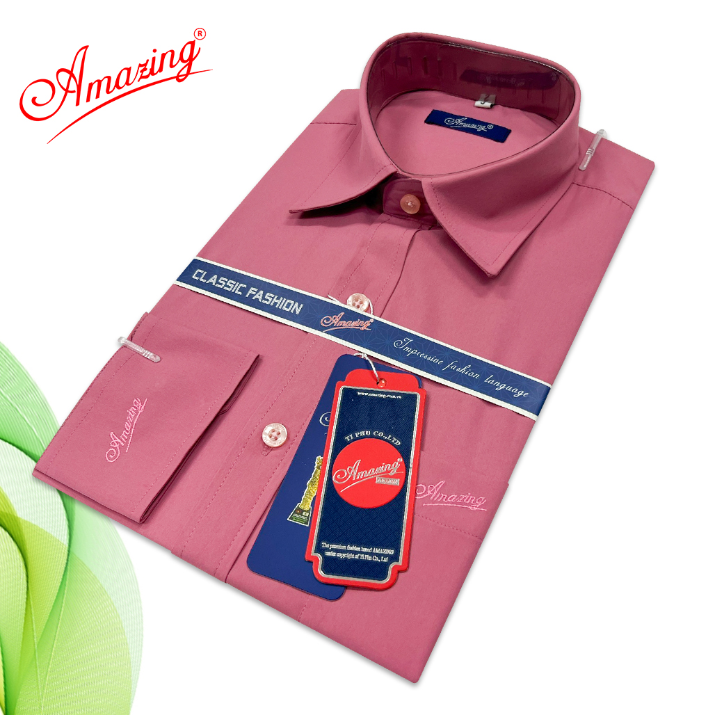 Áo sơ mi nam vạt bầu tay dài trơn Amazing form truyền thống vải KT sợi tre nhiều màu size đại tới 11