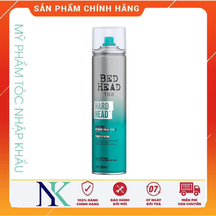 [Hcm]Xịt Siêu Cứng Giữ Kiểu Lâu Bền Tigi Bed Head Hard Head Hard Hold Hairspray 385Ml