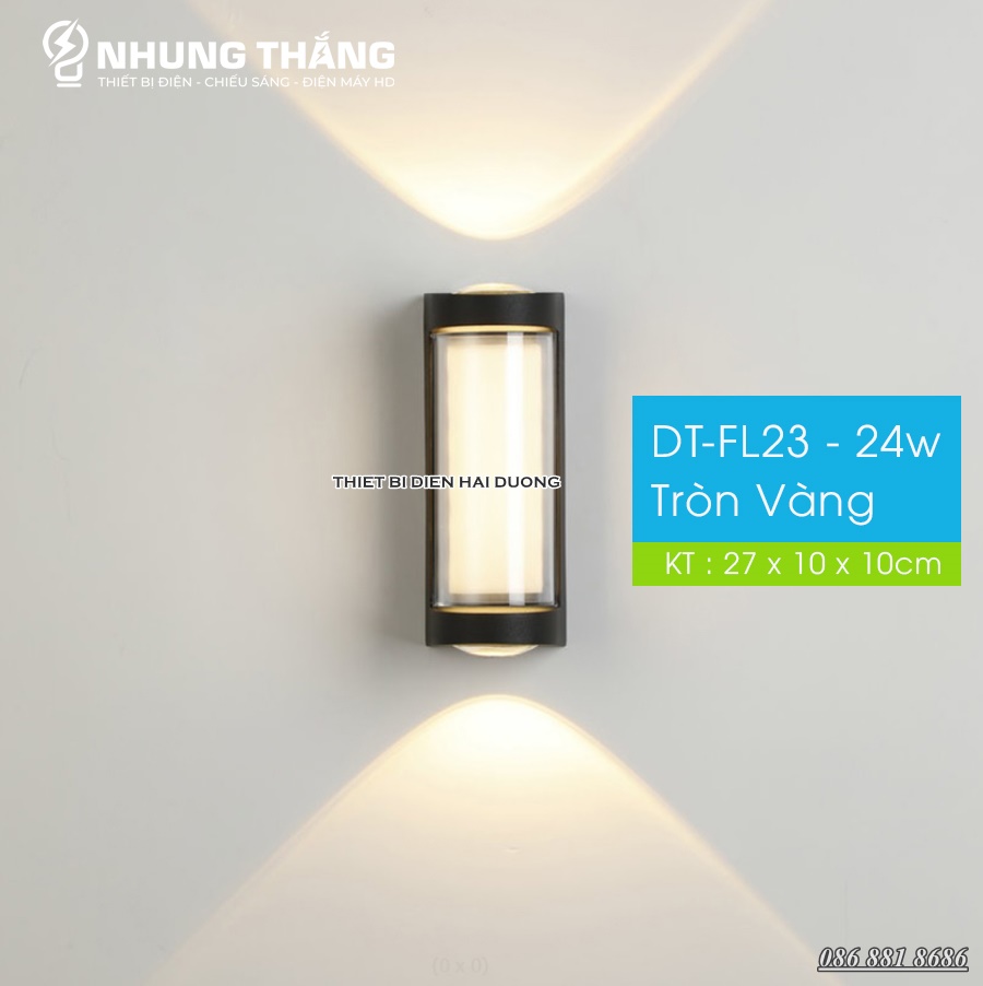 Đèn Hắt Tường Chống Nước 2 Đầu Chiếu Sáng DT-FL22DT-FL23 - 12W Thân Nhôm - Chip Led Siêu Sáng - Bảo Hành 1 Năm - Có Video
