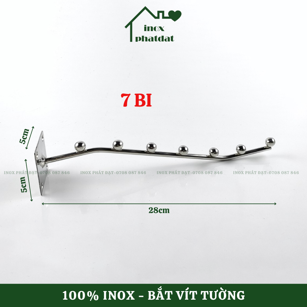 Móc bi treo quần áo shop thời trang bằng Inox PHÁT ĐẠT móc treo quần áo móc xốp móc bi móc shop (SP1