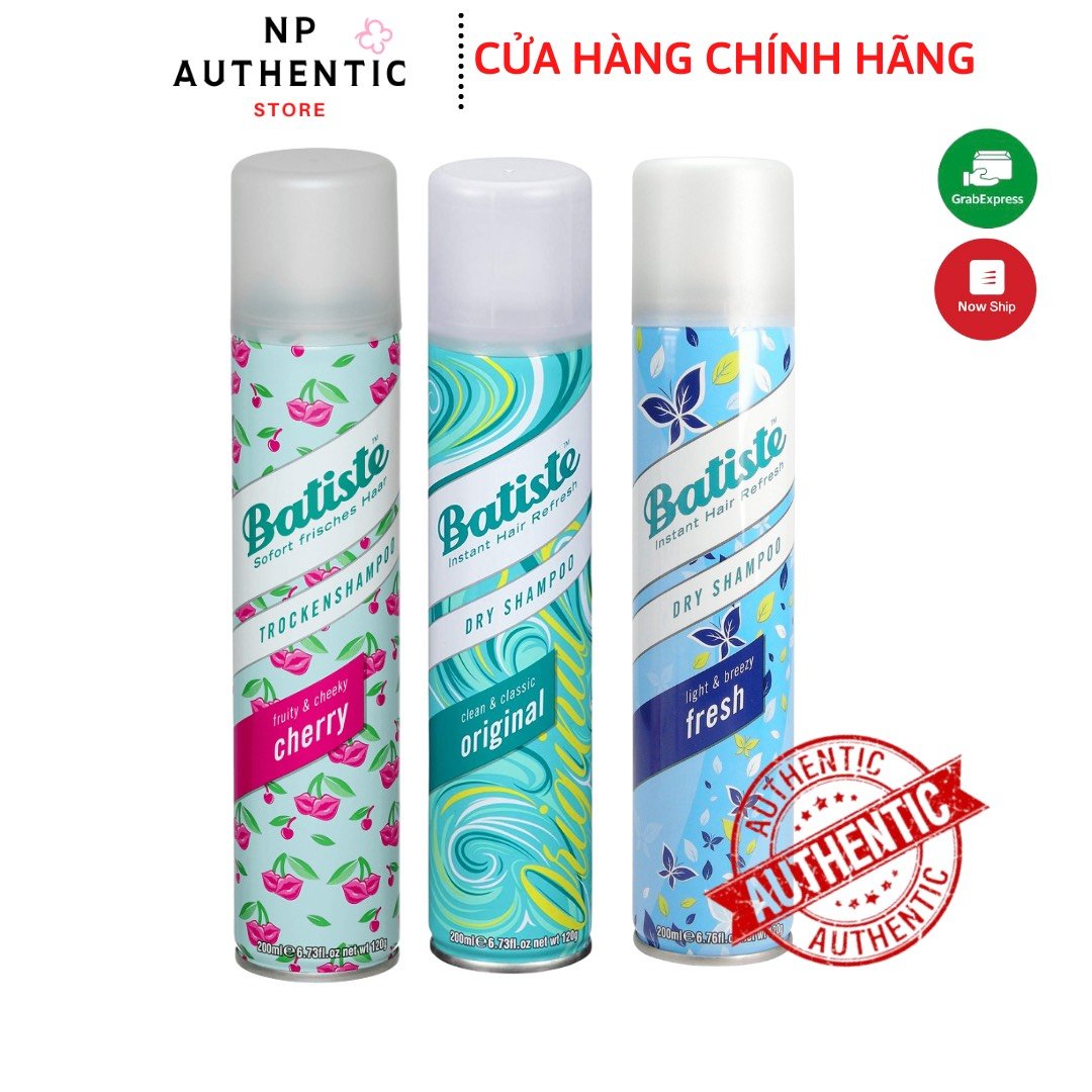 [Chính Hãng]Dầu Gội Khô Thảo Mộc Batiste Dry Shampoo 200Ml