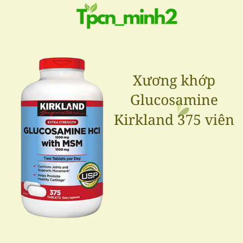 Viên uống Glucosamine HCL 1500mg with MSM 1500mg Kirkland của Mỹ 375 viên